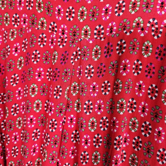Maeve Anthropologie Red Daisy Midi Shirtdress US 6 - Picture 9 of 15